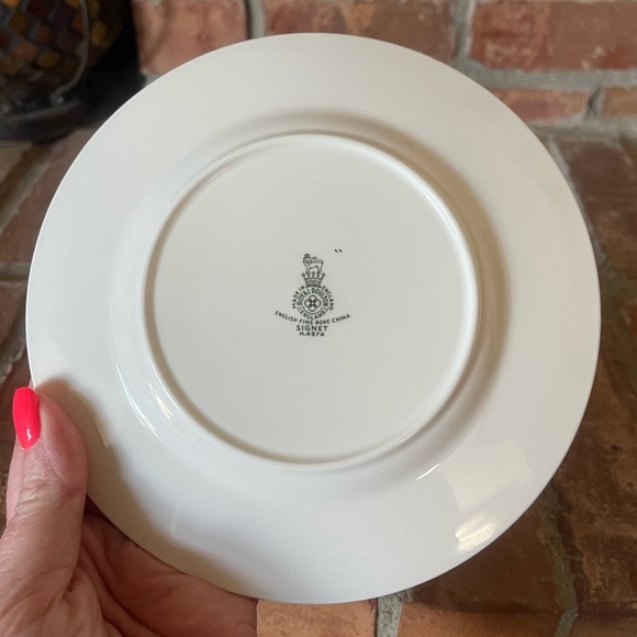 Vtg Royal Doulton English Fine Bone China Signet Bread Plates Set of 2 - Picture 4 of 5